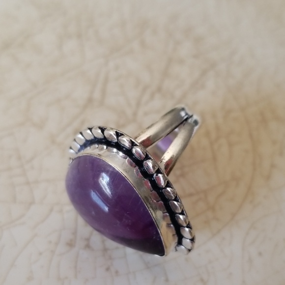 Host Pick !! Silver Purple Western Cocktail Ring Valentines Day - Picture 6 of 9